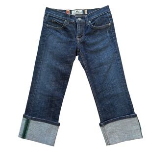 VTG Juicy Couture‎ Y2K Low Rise Cuffed Cropped Jeans Sz 25 Dark Wash USA Made